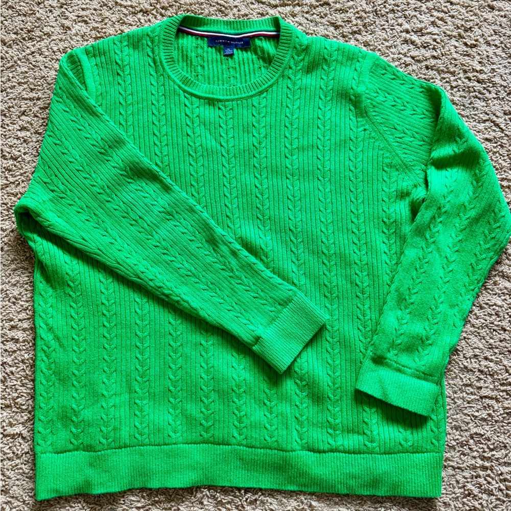 Tommy Hilfiger Bright Green Crewneck Sweater